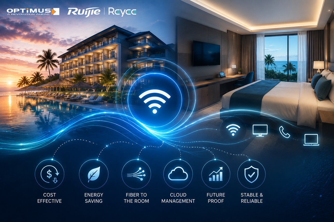 Ruijie e-Lighten โซลูชั่น สำหรับโรงแรม รีสอร์ต หอพัก